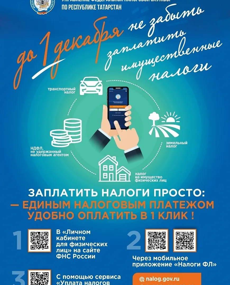 Нижнекамцы, не забываем! Нужно уплатить налоги!