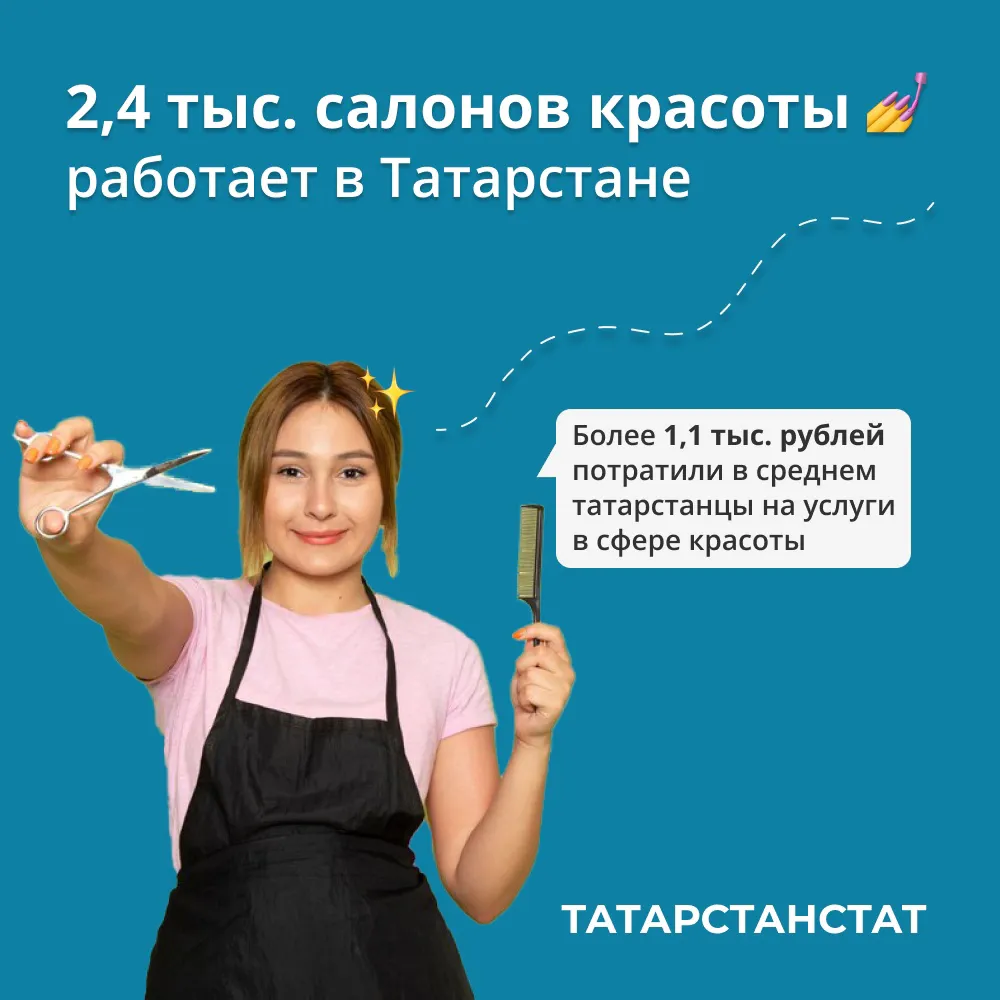 Интересная статистика: в Татарстане работает 2,4 тыс. профессиональных салонов