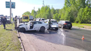 На Соболековской дороге произошло ДТП с участием четырех машин