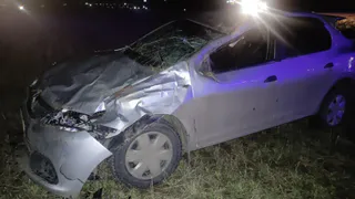 Вот это авария: разогналась, вылетела в кювет
