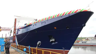 В Татарстане спущен на воду пограничный сторожевой корабль «Анадырь»