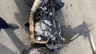 В Нижнекамске столкнулись автомобиль и мотоцикл